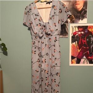 Loose blue floral romper